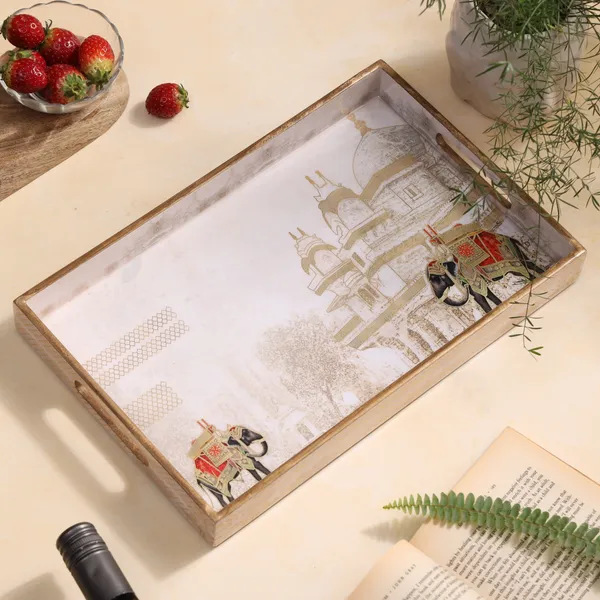Cream_&_Gold_Wooden_Waterproof_Wooden_Enamel_Coated_Rectangular_Serving_Tray_With_Handles_For_Home_&_Dining_Table_,_Multipurpose_Tray_,_Serving_Tray_(_(36X23X4)Cm_)