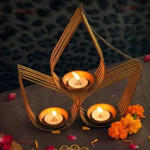 Metal_Golden_3_Diya_Holder_for_Diwali_&_Festive_Decoration_|_Pooja_Room,_Living_Room,_Home,_Office,_Balcony,_Indoor_Outdoor_Tealight_Candle_Holder_|Diwali_Gift