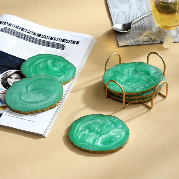 Green_Resin_Set_Of_6_Resin_Coasters_With_Stand_For_Home_And_Dining_Table_,_Stylish_Coasters_For_Tea_Coffee_And_Bar_(_(10X8)Cm_)
