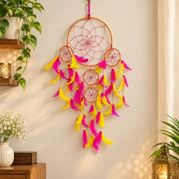 Dream_Catcher_with_Lights_Wall_Hanging_with_5_Ring_with_Pink_&_Yellow_Feathers_and_Lights_for_Home_D?cor,_Diwali_Gifting_Hanging_Decoration