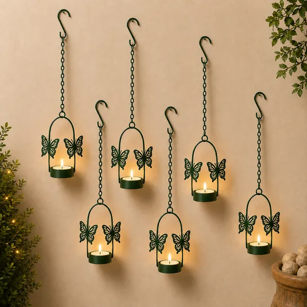 Set_of_6_Dark_Green_Butterfly_Hanging_Diya_&_Candle_Holders_–_Powder-Coated_Metal_Lanterns_for_Balcony,_Garden_&_Festival_Decor
