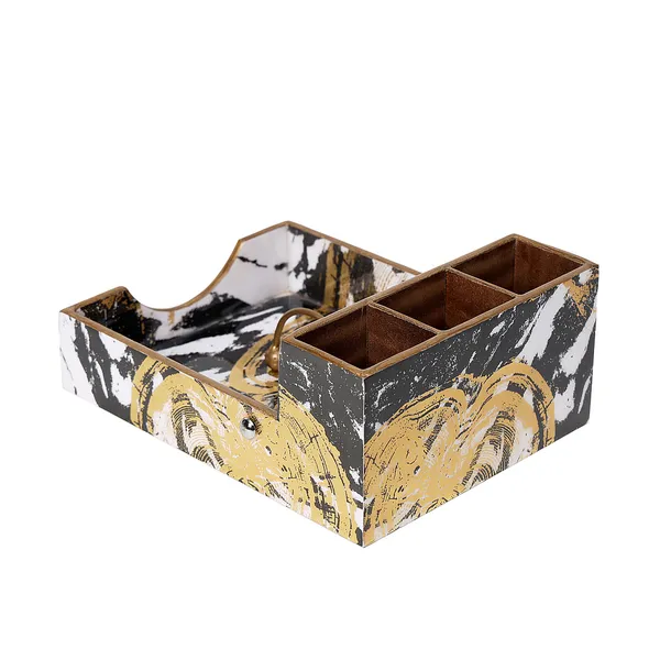 Black_&_Gold_Wooden_Enamel_Coated_Multi_Utility_Wooden_Holders_With_4_Sections_,_Spoon_Stand_Chammach_Holder_With_Napkin_Holder_,_Pen_Stand_(_(20X26X11)Cm_)