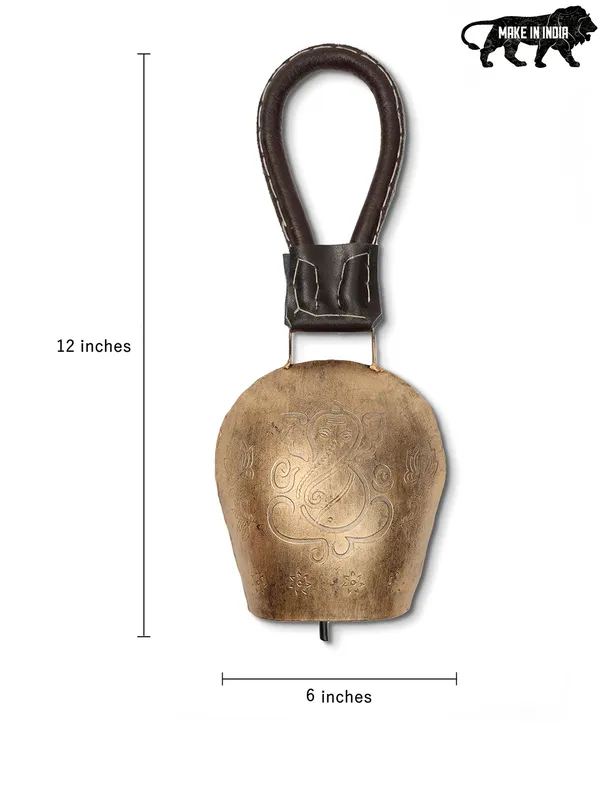 Metal_Wall_Hanging_Swiss_CowBell_with_Ganesha_Embossing