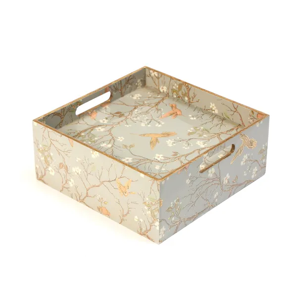 Silver_&_Gold_Wooden_Wooden_Enamel_Coated_Multi_Serving_Tray_With_3_Drawers_For_Home_,_Multi_Storage_Organizer_Tray_,_Dining_Tray_,_Drawer_Tray_(_(25X25X12)Cm_)