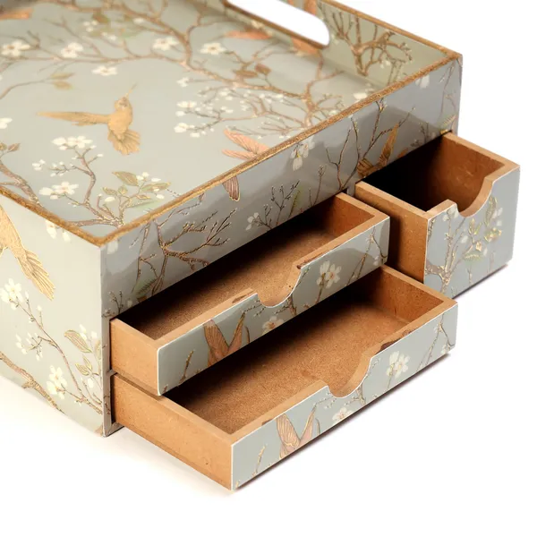 Silver_&_Gold_Wooden_Wooden_Enamel_Coated_Multi_Serving_Tray_With_3_Drawers_For_Home_,_Multi_Storage_Organizer_Tray_,_Dining_Tray_,_Drawer_Tray_(_(25X25X12)Cm_)