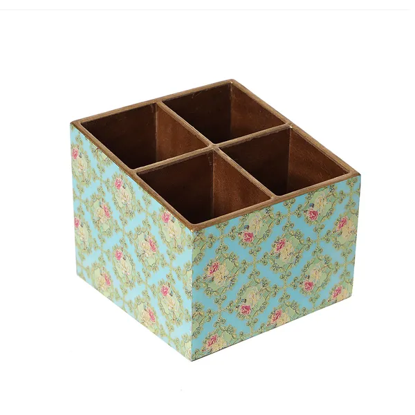 Blue_&_Pink_Wooden_Enamel_Coated_Multi_Utility_Wooden_Holders_With_4_Sections_,_Spoon_Stand_Chammach_Holder_,_Pen_Stand_(_(15X15X16)Cm_)