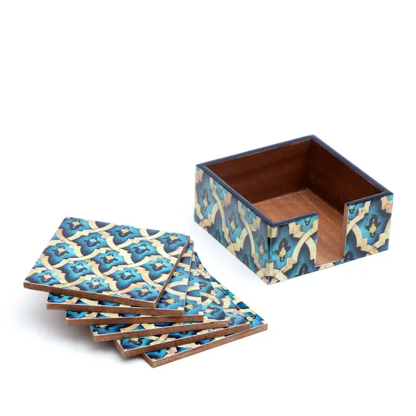 Blue_Wooden_Set_Of_6_Enamel_Coated_Wooden_Coasters_With_Stand_For_Home_And_Dining_Table_,_Stylish_Coasters_For_Tea_Coffee_And_Bar_(_(10X10)Cm_)