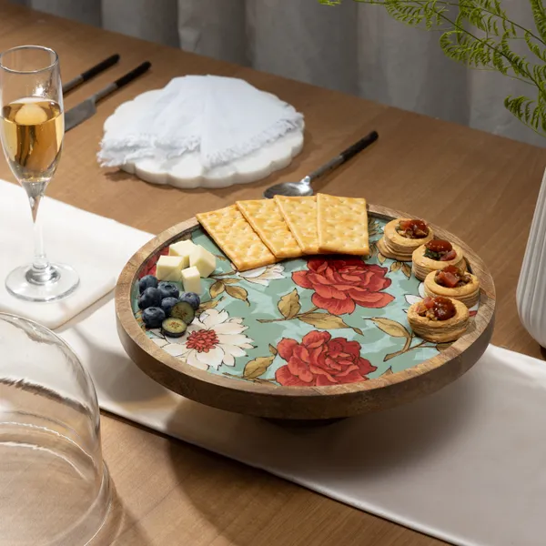 Round_Lazysusan_Platter_in_Mangowood_For_Home_&_Dining_Table_,_Multipurpose_Serving_Stand
