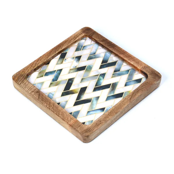 White_&_Silver_Wooden_Enamel_Coated_Square_Serving_Platter_In_Mangowood_,_Snacks_Platter_For_Home_&_Dining_Table_,_Multipurpose_Tray_,_Serving_Tray_(_(20X20)Cm_)