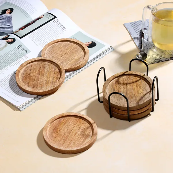 Brown_Wooden_Round_Wooden_Coasters_With_Stand_For_Home_And_Dining_Table_,_Stylish_Coasters_For_Tea_Coffee_And_Bar_(_(25X25)Cm_)