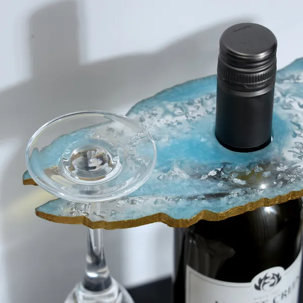 Aqua_Resin_Wine_Bottle_Holder_In_Resin_For_Home_And_Dining_Table_Decor_(_(24X10)Cm_)
