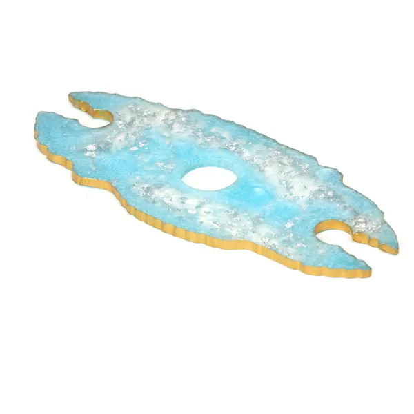 Aqua_Resin_Wine_Bottle_Holder_In_Resin_For_Home_And_Dining_Table_Decor_(_(24X10)Cm_)
