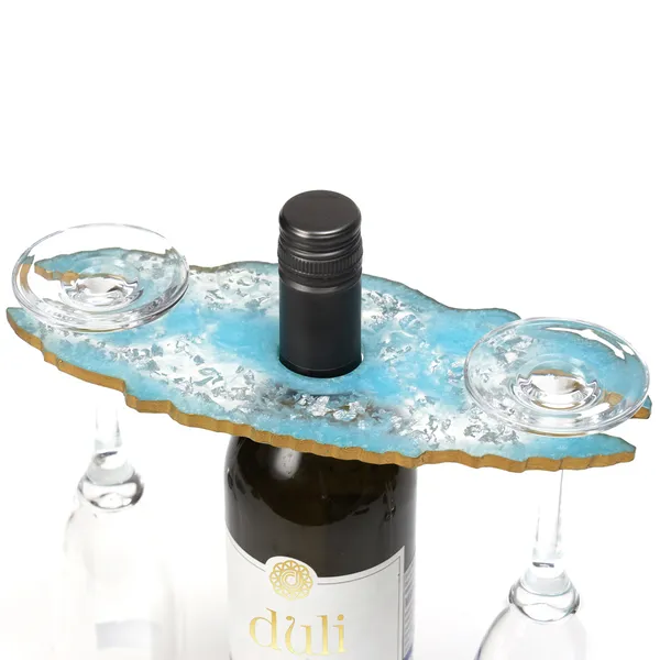 Aqua_Resin_Wine_Bottle_Holder_In_Resin_For_Home_And_Dining_Table_Decor_(_(24X10)Cm_)