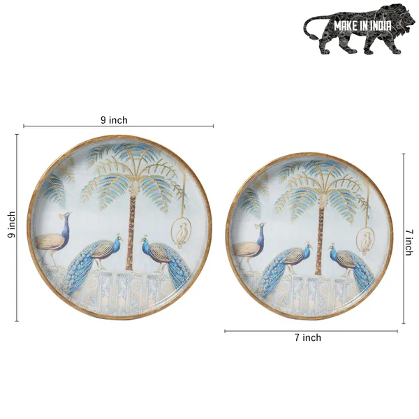 Blue_&_Gold_Wooden_Wooden_Enamel_Coated_Rectangular_Set_Of_2_Trays_,_Serving_Tray_For_Home_&_Dining_Table_,_Printed_Multipurpose_Trays_(_(23X23||18X18)Cm_)_(Set_Of_2)