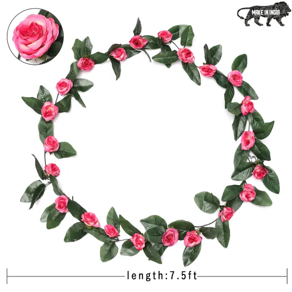 Artificial_Small_Velvet_Rose_Creeper_Dark_Pink_Flower_Vine_Stylish_Hanging_Floral_Decoration_For_Home_Balcony_Garden_Wedding_Party_And_Gift_Use_Pack_of_5
