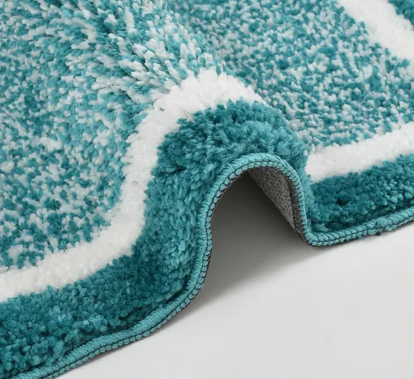 MAA_HOME_CONCEPT_Microfiber_Bathroom_Door_Mat,_Border_White,_Non-Slip_Backing,_Super_Absorbent_(Green,_40x60_cm)