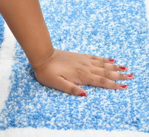 MAA_HOME_CONCEPT_Microfiber_Bathroom_Door_Mat,_Border_White,_Non-Slip_Backing,_Super_Absorbent_(Light_Blue,_40x60_cm)