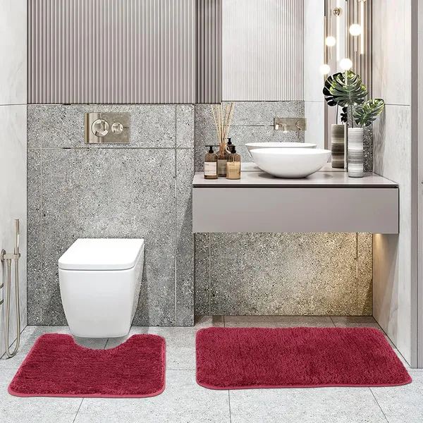 MAA_HOME_CONCEPT_(40x60_cm_Solid_1500_GSM_A20_Microfiber_Contour_Mat_Super_Absorbent/Anti-Skid_Contour_Mats_for_Bathroom/Bedroom/Door_Mat/Kitchen/Floor_Ma_40X60_CM,_40X50_CM_(Red)