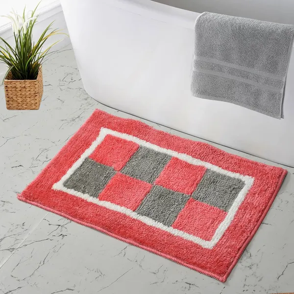 MAA_HOME_CONCEPT_Microfiber_Bathmat,_Anti-Skid_Floor_Mat,_40_x_60_cm,_Tufted_Design_(Pink)