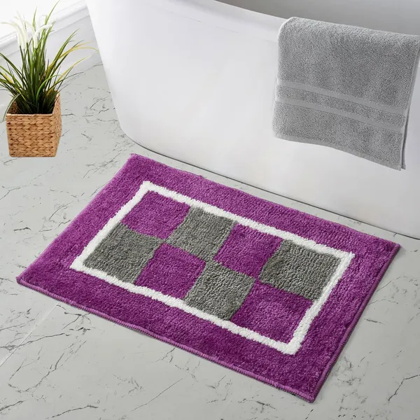 MAA_HOME_CONCEPT_Microfiber_Bathmat,_Anti-Skid_Floor_Mat,_40_x_60_cm,_Tufted_Design_(Purple)