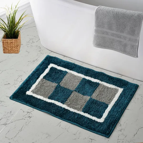 MAA_HOME_CONCEPT_Microfiber_Bathmat,_Anti-Skid_Floor_Mat,_40_x_60_cm,_Tufted_Design_(Teal_Green)