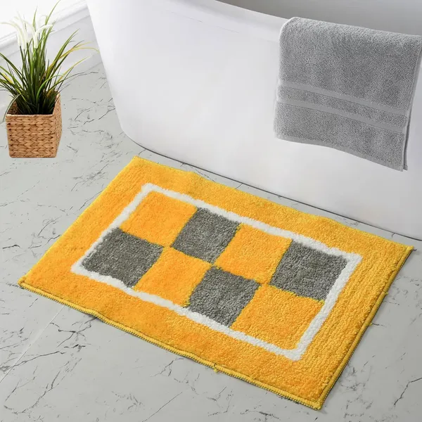 MAA_HOME_CONCEPT_Microfiber_Bathmat,_Anti-Skid_Floor_Mat,_40_x_60_cm,_Tufted_Design_(Yellow)