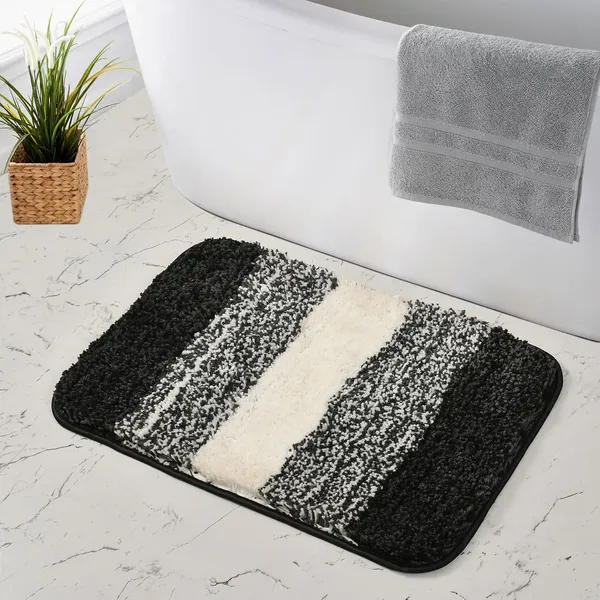 MAA_HOME_CONCEPT_Microfiber_Bath_Mat_Super_Absorbent/Anti-Skid_Mats_for_Bathroom/Bedroom/Door_Mat/Kitchen/Floor_Mat_(35X50_CM,_Black)