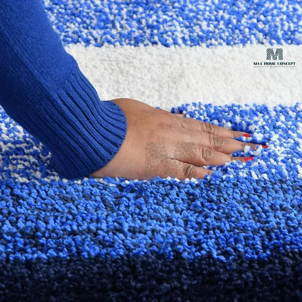 MAA_HOME_CONCEPT_Stripe_1500_GSM_A20_Microfiber_Bath_Mat_Super_Absorbent/Anti-Skid_Mats_for_Bathroom/Bedroom/Floormat/Doormat_(Blue)