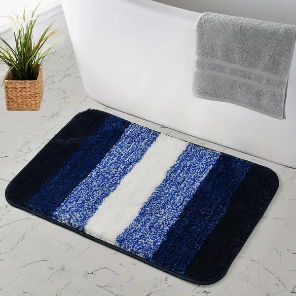 MAA_HOME_CONCEPT_Stripe_1500_GSM_A20_Microfiber_Bath_Mat_Super_Absorbent/Anti-Skid_Mats_for_Bathroom/Bedroom/Floormat/Doormat_(Blue)