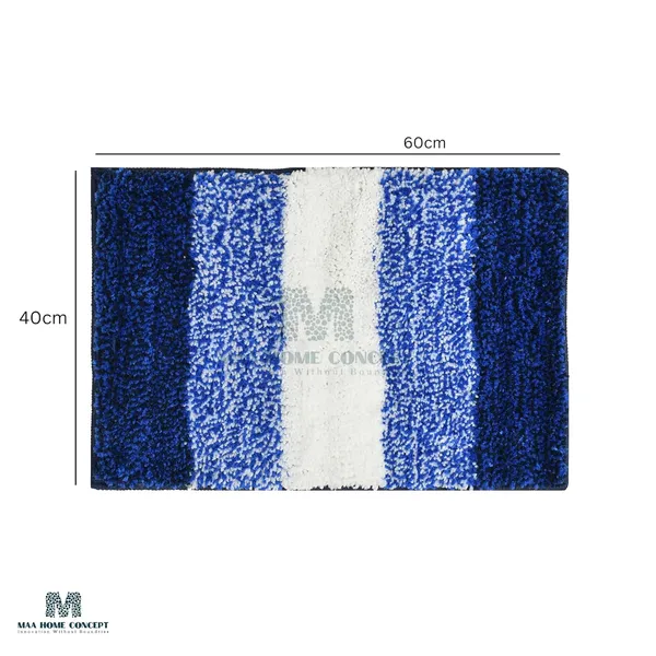 MAA_HOME_CONCEPT_Stripe_1500_GSM_A20_Microfiber_Bath_Mat_Super_Absorbent/Anti-Skid_Mats_for_Bathroom/Bedroom/Floormat/Doormat_(Blue)