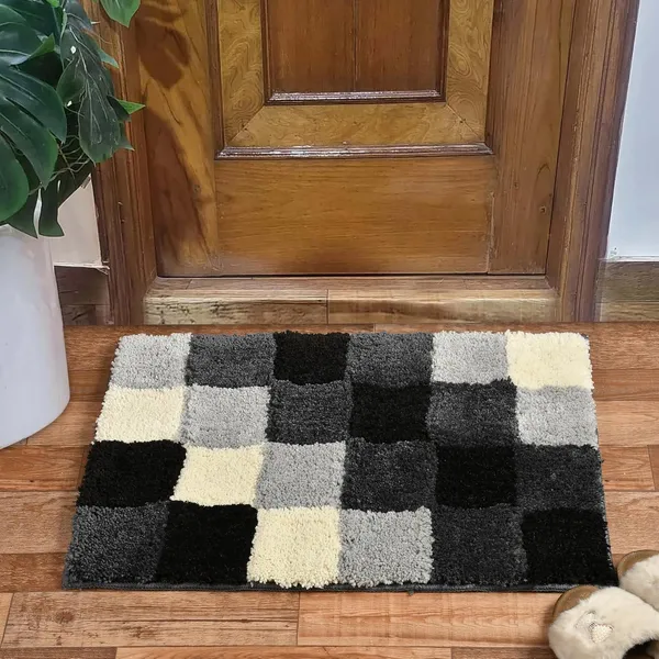 MAA_HOME_CONCEPT_Microfiber_Floor_Mat,_Floor_Mat_for_Bathroom,_Floor_Mat_for_Kitchen,_Anti-Slip_Mat,_Microfiber_Rectangular_Mat_(Check_Black)