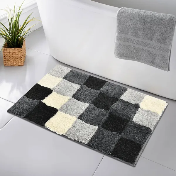 MAA_HOME_CONCEPT_Microfiber_Floor_Mat,_Floor_Mat_for_Bathroom,_Floor_Mat_for_Kitchen,_Anti-Slip_Mat,_Microfiber_Rectangular_Mat_(Check_Black)