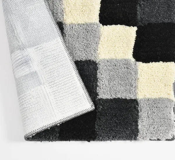 MAA_HOME_CONCEPT_Microfiber_Floor_Mat,_Floor_Mat_for_Bathroom,_Floor_Mat_for_Kitchen,_Anti-Slip_Mat,_Microfiber_Rectangular_Mat_(Check_Black)