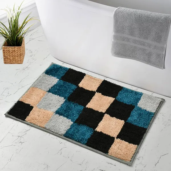 MAA_HOME_CONCEPT_Microfiber_Floor_Mat,_Floor_Mat_for_Bathroom,_Floor_Mat_for_Kitchen,_Anti-Slip_Mat,_Microfiber_Rectangular_Mat_(Check_Grey)