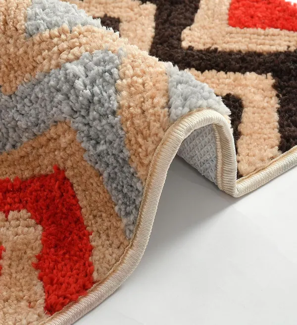 MAA_HOME_CONCEPT_Microfiber_Floor_Mat,_Floor_Mat_for_Bathroom,_Floor_Mat_for_Kitchen,_Anti-Slip_Mat,_Microfiber_Rectangular_Mat_(Zig_ZAG_Beige)