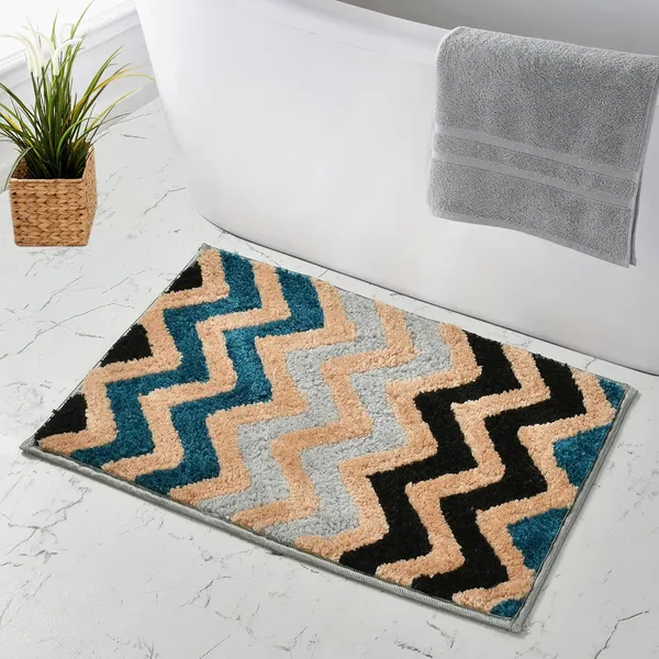 MAA_HOME_CONCEPT_Microfiber_Floor_Mat,_Floor_Mat_for_Bathroom,_Floor_Mat_for_Kitchen,_Anti-Slip_Mat,_Microfiber_Rectangular_Mat_(Zig_ZAG_Grey)
