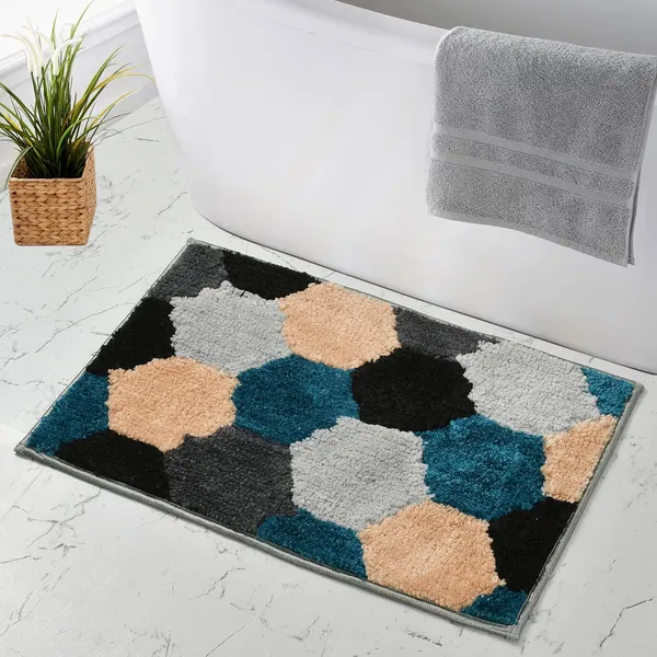 MAA_HOME_CONCEPT_Microfiber_Floor_Mat,_Floor_Mat_for_Bathroom,_Floor_Mat_for_Kitchen,_Anti-Slip_Mat,_Microfiber_Rectangular_Mat_(Honey_Comb_Grey)