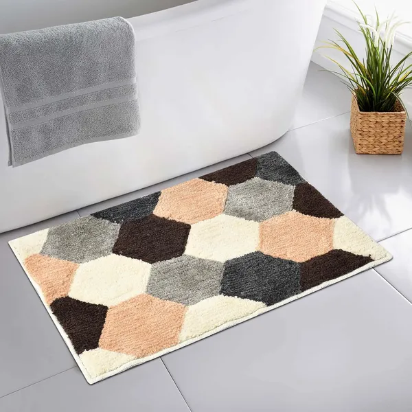 MAA_HOME_CONCEPT_Microfiber_Floor_Mat,_Floor_Mat_for_Bathroom,_Floor_Mat_for_Kitchen,_Anti-Slip_Mat,_Microfiber_Rectangular_Mat_(Honey_Comb_Black)
