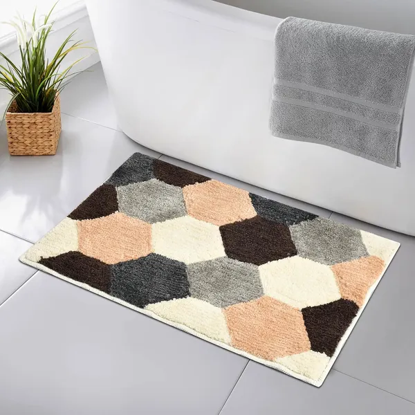 MAA_HOME_CONCEPT_Microfiber_Floor_Mat,_Floor_Mat_for_Bathroom,_Floor_Mat_for_Kitchen,_Anti-Slip_Mat,_Microfiber_Rectangular_Mat_(Honey_Comb_Black)