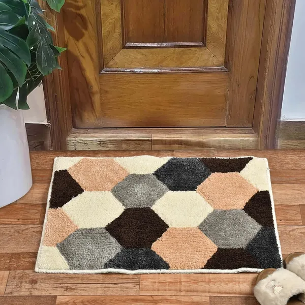MAA_HOME_CONCEPT_Microfiber_Floor_Mat,_Floor_Mat_for_Bathroom,_Floor_Mat_for_Kitchen,_Anti-Slip_Mat,_Microfiber_Rectangular_Mat_(Honey_Comb_Black)
