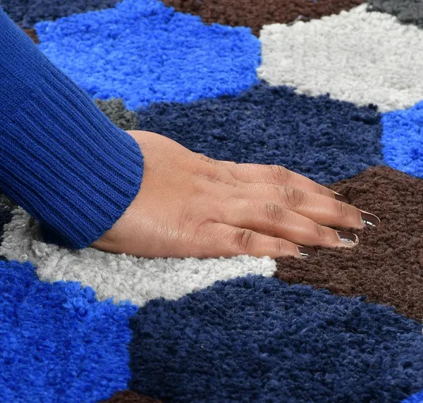 MAA_HOME_CONCEPT_Microfiber_Floor_Mat,_Floor_Mat_for_Bathroom,_Floor_Mat_for_Kitchen,_Anti-Slip_Mat,_Microfiber_Rectangular_Mat_(Honey_Comb_Blue)