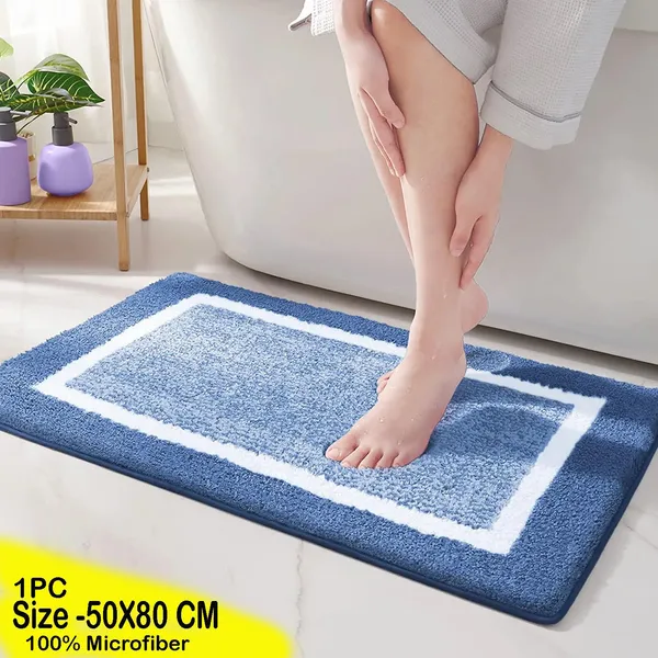 MAA_HOME_CONCEPT_Bath_Mat_Microfibe_Absorbent/Anti-Skid_Mats_for_Bathroom/Door_Mat/Kitchen/Floor_Mat_|_Non_Slip_mat_for_Bathroom,_50X80_cm_(Blue)