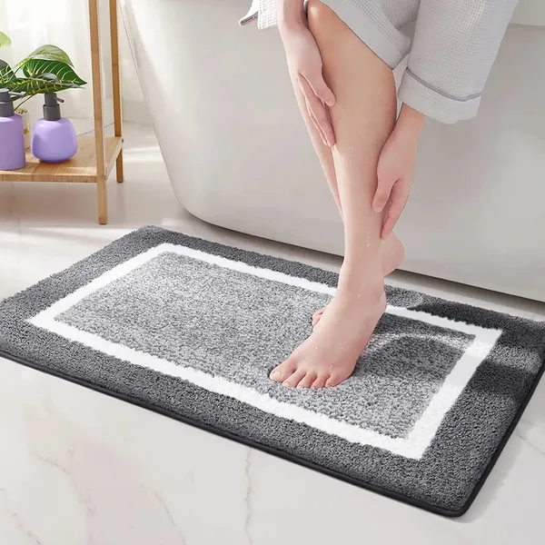 MAA_HOME_CONCEPT_Bath_Mat_Microfibe_Absorbent/Anti-Skid_Mats_for_Bathroom/Door_Mat/Kitchen/Floor_Mat,Bathroom_50X80_cm_(Grey)
