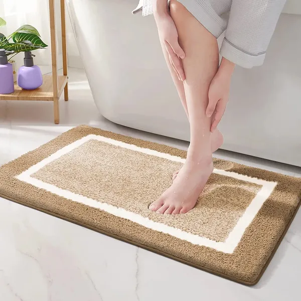 MAA_HOME_CONCEPT_Bath_Mat_Microfibe_Absorbent/Anti-Skid_Mats_for_Bathroom/Door_Mat/Kitchen/Floor_Mat,Bathroom_Carpet_|_Non_Slip_mat_for_Bathroom,_Quick_40X60_cm_(Maroon)