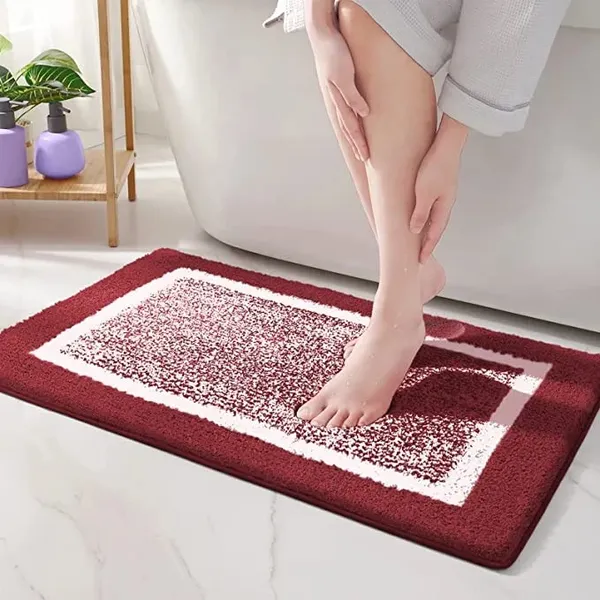 MAA_HOME_CONCEPT_Bath_Mat_Microfibe_Absorbent/Anti-Skid_Mats_for_Bathroom/Door_Mat/Kitchen/Floor_Mat|50X80_cm_(Maroon)