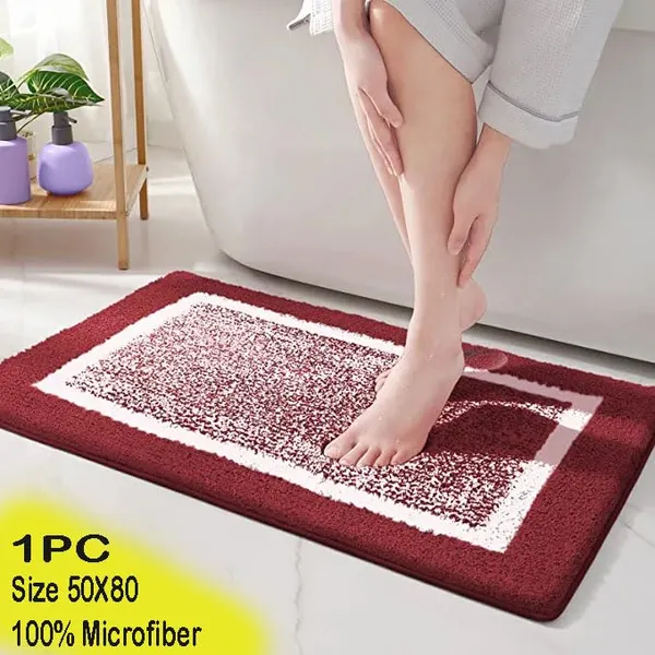 MAA_HOME_CONCEPT_Bath_Mat_Microfibe_Absorbent/Anti-Skid_Mats_for_Bathroom/Door_Mat/Kitchen/Floor_Mat|50X80_cm_(Maroon)