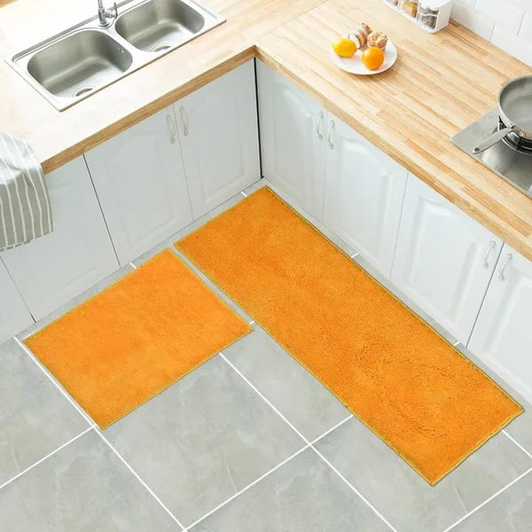 MAA_HOME_CONCEPT_Kitchen_Floor_Mat_Door_Runner_Mat_Doormat_for_Kitchen_Microfiber_Stripe_Kitchen_Mat_Size_40X60CM_40X120CM_(Solid_Yellow',_40X60CM_40X120CM)