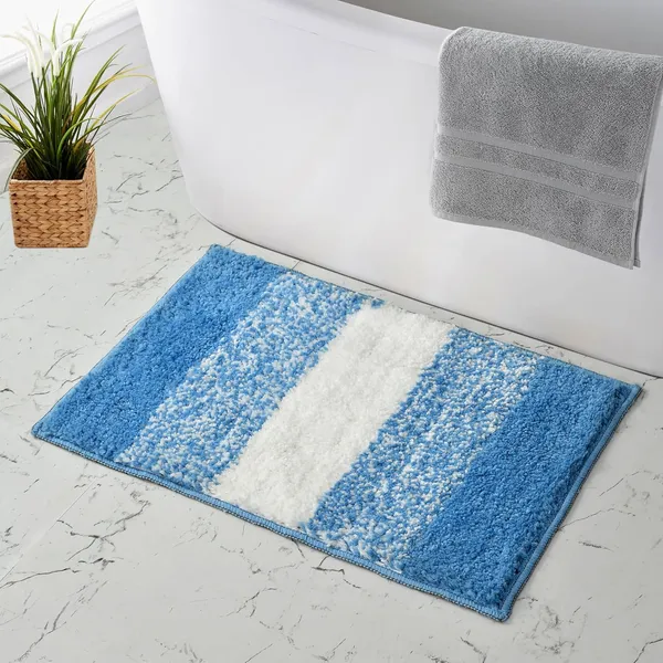 MAA_HOME_CONCEPT_Stripe_1500_GSM_A20_Microfiber_Bath_Mat_Super_Absorbent/Anti-Skid_Mats_for_Bathroom/Bedroom/Floormat/Doormat_(Light_Blue)