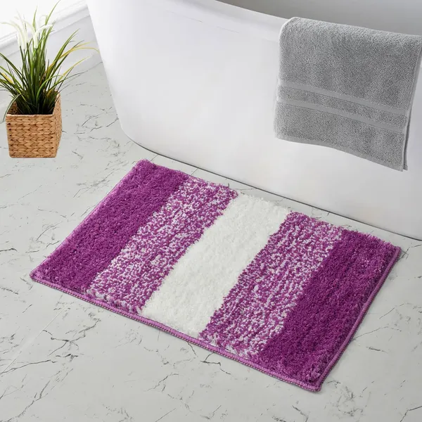 MAA_HOME_CONCEPT_Stripe_1500_GSM_A20_Microfiber_Bath_Mat_Super_Absorbent/Anti-Skid_Mats_for_Bathroom/Bedroom/Floormat/Doormat_(Purple)