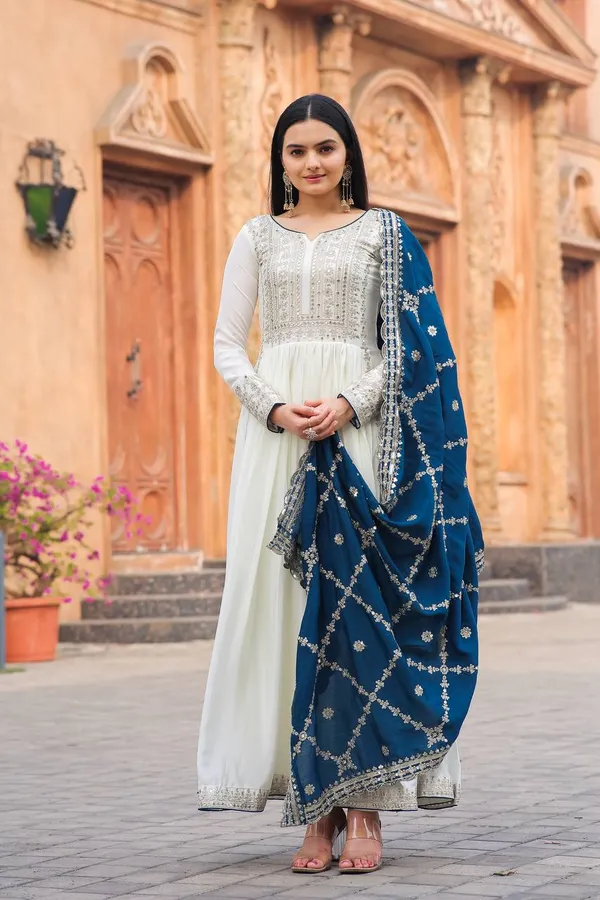 Blue_Chinon_Silk_Anarkali_Gown_With_Embroidered_Work_For_Women